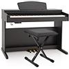 gear4music Pianoforte digitale DP-10X di Gear4music con panca regolabile Matte Nero