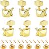 Banworks 3L3R piroli accordatura semi‑chiusi 15:1, elettrica‑acustica | Chiavi accordatura 15:1 a 45° con etichetta fissaggio per Les Paul LP SG, 6 pz JT/JXQ‑13, finitura dorata