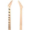YoungMonic Manico per chitarra elettrica in acero grezzo, 24 tasti, 64,8 cm, testa stile, tacco di ricambio (24 tasti 65,8 cm)