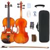 Yinfente Violino acustico 4/4 a 4 corde, in legno massello, in ebano, per studenti, bambini, adolescenti, custodia, colofonia, arco, corda extra (marrone-A)