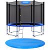MONZANA® Trampolino Ø 244/305/366/426cm Set Completo Tappeto Elastico Rete Sicurezza Scala Copertura Pioggia Trampolini