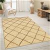 Paco Home Tappeto soggiorno in fibra naturale di iuta lavorato a mano Moderno stile scandinavo Motivo 3D Dimensioni 80x150 cm