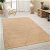 Paco Home Tappeto soggiorno in fibra naturale di iuta lavorato a mano Moderno stile scandinavo Motivo 3D Dimensioni 80x150 cm