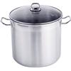 Spetebo Pentola universale da 20 litri con coperchio in vetro - circa 30 x 28 cm - Pentola in acciaio inox XXL