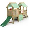 WICKEY Struttura per arrampicata per bambini piccoli Wickey My First Playground 2 con tunnel da gioco in verde