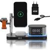 MMOBIEL Stazione di ricarica wireless 5 in 1 con sveglia, altoparlante Bluetooth e luce notturna a LED