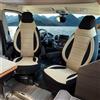 Auto Interieur Meester Coprisedili auto per Coprisedili per Fiat Ducato camper | Con copribraccioli | CBS | Nero/Beige