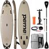 peme Tavola da stand up paddle PEME - Sand Storm - 320 cm - Doppia pagaia e accessori completi, SUP, tavola da surf gonfiabile, fino a 150 kg, - Beige e nero