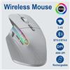 OEM Mouse ottico portatile con Bluetooth 5.0 e 3.0, tastiera ergonomica per computer per destrimani (bianca), connessione wireless a 2,4 GHz.