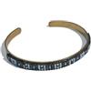 Generic Bracciale rigido in ottone intrecciato di perle per tessitura a mano da donna (verde pastello e nero)