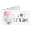 Handmade 25 Pezzi Bigliettini Bomboniera per Sacchetti Confetti Il Mio Battesimo Elefantino Azzurro Rosa da Personalizzare a Penna, Bigliettino Bomboniera Pieghevole già Tagliati singolarmente