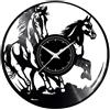 Handmade Fusorario Orologio disco in Vinile da Parete LP 33 Giri Silenzioso Idea Regalo A Tema cavalli coppia12 2020