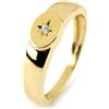 Elegant Jewel Box - Takis Pavlopoulos & Elegant jewel box Unisex Signet ring with a compass diamond in Solid Gold 9k, 14k & 18k, Handmade signet ring with a stardust diamond, symbolic gift, RN363