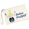 GioCandles Pochette Bustina Astuccio Personalizzato per Parrucchiera - Disegno e Nome - Idea Regalo per Hairstylist - per Nuova Attività o Inaugurazione - Accessorio Originale - 100% Cotone Ecru - 26x17 cm