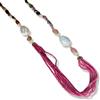 Generic Collana con cristallini, pietre dure e madreperle (Fucsia)