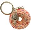Generico Donut Ciambellina ad Uncinetto Portachiavi cm 5 x 5 con Accessorio in bustina Regalo (Rosa)