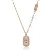 Meissa Collana da donna in argento sterling con ciondolo a forma di parola Never Give Up. Collana motivazionale a rettangolo con girocollo Gioielli regalo per ragazze, Oro rosa