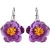Surja Orecchini fiore di peonia con ganci | Smalti a cottura | Ganci in acciaio chirurgico