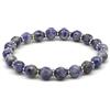 Generico Bracciale Sodalite Donna con Separatori, Elastico 19 cm, Fatto a Mano, Pietre Dure Naturali