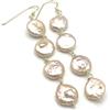Generico Orecchini Lunghi con Perle Rosa Barocche, Pendenti in Vermeil Dorato, Gioielli Matrimonio, Regalo per Donne