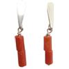 Handmade Orecchini pendenti in Argento 925 con Corallo Rosso Naturale - Orecchini Pendenti con Amo -