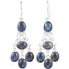 Handmade Orecchini a lampadario in labradorite, fatti a mano, in argento sterling 925, con pietre preziose naturali, orecchini lunghi