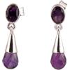 Handmade Natural Amethyst Drop Post Earrings Handmade 925 Sterling Silver Dangle Earrings Jewelry