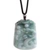 ReadJade Zodiaco intagliato a mano Giada Serpente Ciondolo Grande Animale Amuleto Maglione Catena