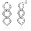 Meissa 925 Orecchini Dangel in argento sterling per donne Orecchini di dichiarazione fatti a mano Orecchini da sposa con diamante Regali di compleanno (Argento)