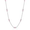Meissa Collana Argento 925 Donna oro Collana Festa della Mamma per Nonna Mama Collana Girocollo Quadrato con Zircone cubico Regalo Compleanno Anniversario Donna, Pietra Rosa(argento)