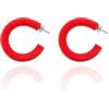 Knick Knack OÜ Orecchini Minimalisti a Cerchio: Accessori Intemporali e Chic (L, Rosso)
