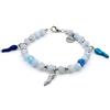 PSS Bracciale pietra dura naturale Acquamarina corni colorati in argento 925 e pietra Cristallo di rocca - Aura