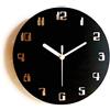 Generico 28cm Piccolo orologio da muro senza ticchettio con numeri digitali dei vecchi computer colorato come nero Particolari orologi a muro geek moderno x soggiorno Design italiano originale e nerd