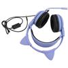 Gedourain Cuffie da Gioco Cat Ears Cuffie Stereo con Riduzione del Rumore Carine Sopra L'orecchio con Microfono per Ragazze PC Phone, Spina da 3,5 Mm per Donne Bambini (Viola)