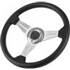 Generic Volante di Ricambio per Auto da da 14 per Accessorio Universale, Volante Sportivo di Alta qualità per Appassionati di Auto, Lega di Alluminio + PU, Rosso/nero/argento (SILVER)