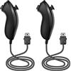 NC Nunchuck Controller Joystick Gamepad di ricambio per controller wii Nunchuck, compatibile con Nintendo Wii e Wii U videogiochi (nero 2PCS)