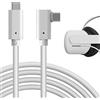 Geekria cavo da16piedi compatibilecon Oculus/Meta Quest Pro,Quest2,cavo di ricarica sostitutivo di tipo C per trasferimento dati ad alta velocità USB3.2,cavo di ricarica rapido con angolo di 90 gradi.