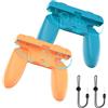 Generico 2PCS Custodia con impugnatura per controller destro e sinistro Per Switch 2 J-Con Impugnature ergonomiche per impugnature Gamepad Maniglia staffa Joypad Custodia protettiva (Arancione-blu)