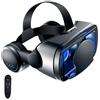 MZECH Cuffie Occhiali 3D VR, Visore Realtà Virtuale 3D, VR Visore Cuffie con Lenti HD Anti Luce Blu, per iPhone/Android Smartphones da 4,7 a 7,2 pollici, Regali di Natale per bambini e adulti(F)