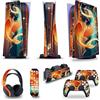GALSOR Protettivo 13628 Per PS5 Console Disc Edition & Digital Edition Sticker Vinyl Decal Cover Per Ps5 Controller & Charging Station & Headset & Media Remote Senza Bolle E Senza Residui(Digital Edition)