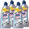 Smac Express Smac - Brilla Acciaio, Detergente Crema, Azione Anticalcare e Lucidante, con Barriera Protettiva, 520 ml x 4 Pezzi