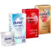 Durex Mix Pack, Real Feel, Supersottile regular e Invisible, 30 Profilattici (3 confezioni da 10pz), Vestibilità Regular