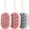 Dimeho Spugna da bagno morbida in luffa, 3 pezzi, scrubber per il corpo da donna, delicata pulizia profonda, accessori da bagno in 3 colori, taglia L