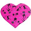 Giraffenland Cuscinetto a forma di cuore con semi di uva - 30 x 25 cm gatto nero-sfondo fuchsia - Cuscino termico