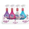 imi shop Deo Due Profumatore Sgrassatore, 4 Flaconi da 600 ml Ciascuno, Fragranze Miste Fragranze Miste Azzurro, Bianco, Rosa Viola
