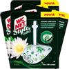 Wc Net - Tavoletta Style Active, Detergente Igienizzante Solido per WC, Fragranza Green Exotic, 4 Pezzi