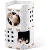 LUPATDY Cuccia Gatto in Feltro, Pieghevole Cuccia Gatto Interno a 2 Strati con Pallina da Gioco, Grotta Porosa per Gatti, Rimovibile per Dormire, Giocare, Nascondere, 60 x 37 x 37 cm