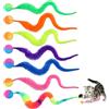 Classicseali 7 palline colorate Wiggly per gatti, 24 cm | Giocattolo interattivo per gatti, a forma di verme, soffice, per feste, negozi dello zoo e casa