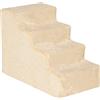 PawHut Scala per Cani Gatti 10 KG a 4 Gradini, 60x35x44 cm, Beige