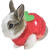ZLALF Costumi per Animali di Halloween Abiti da Coniglio Coniglietto Caldo d'inverno Abiti per Piccoli Animali Furetto,Red-3S